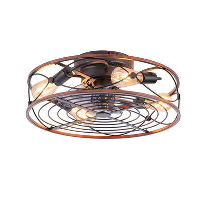20'' Mounting Type Caged Ceiling Fan with Lights and Remote Control
