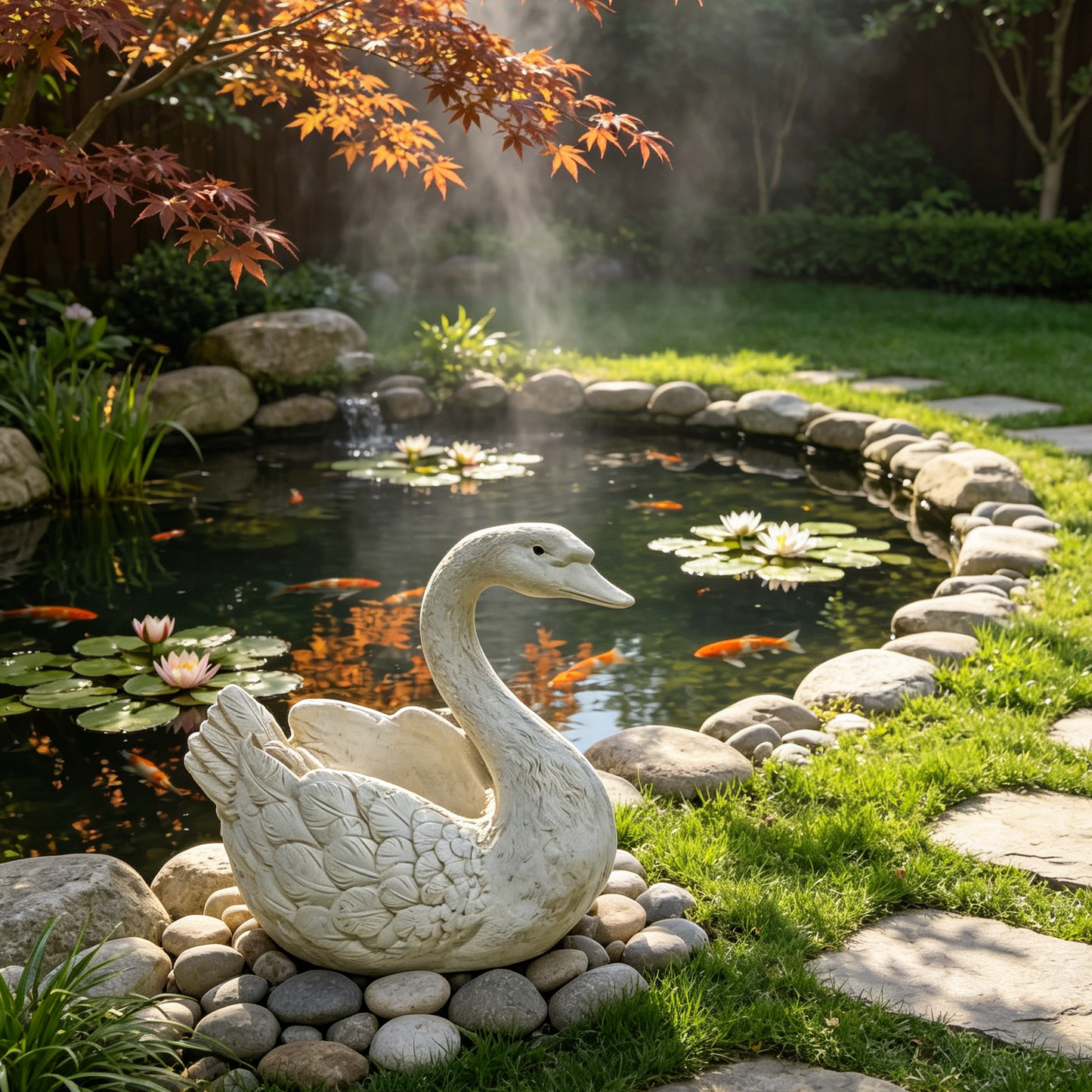 12.6'' Tall Swan Sculpture Planter