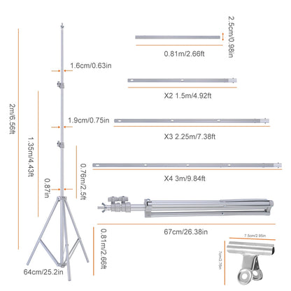6.5×10ft Photography Backdrop Stand – Adjustable Studio Support Set