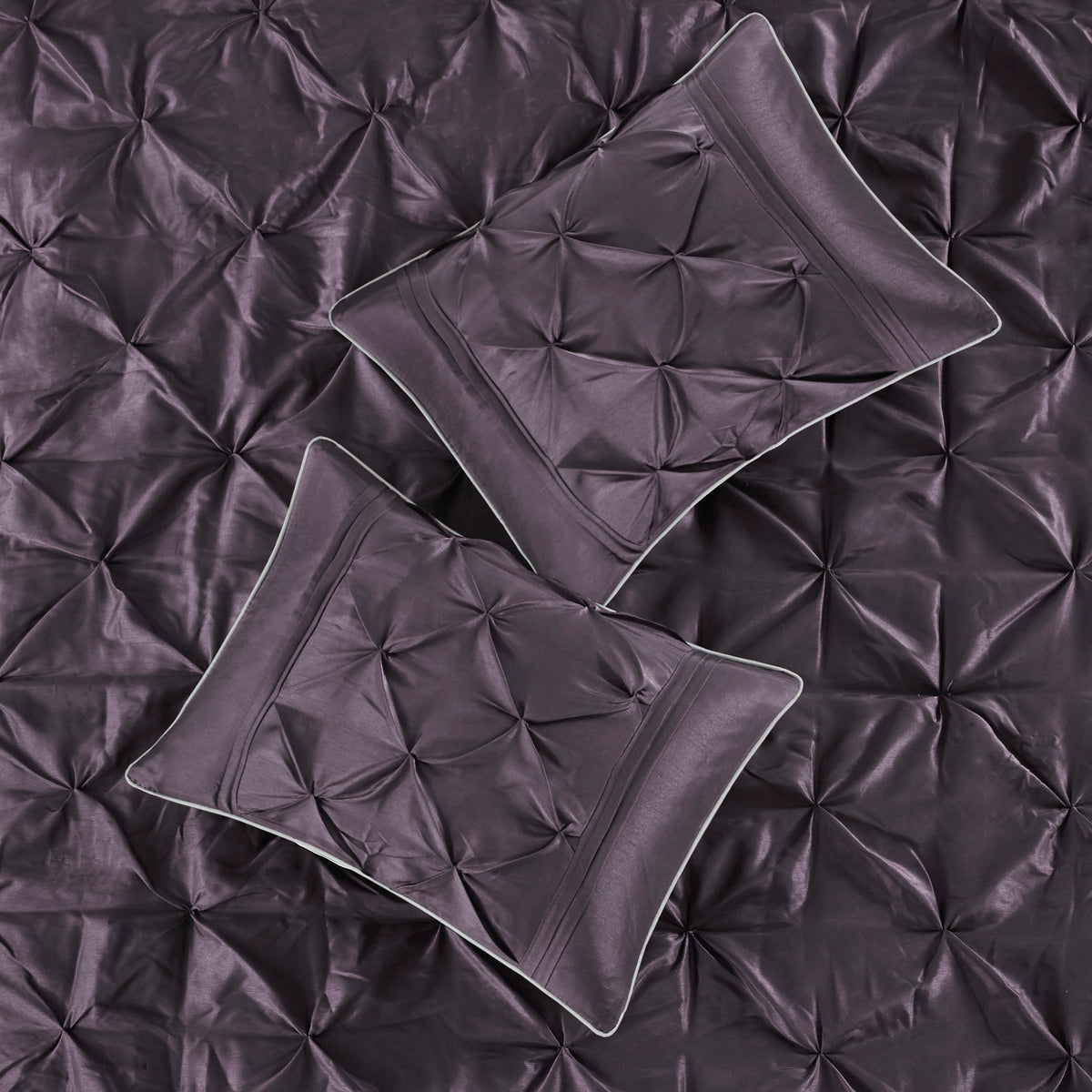 7 Piece Tufted Comforter Set Plum California King