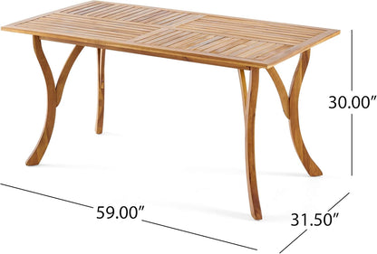 Outdoor Hermosa 7 Piece Wood Dining Set with Cushions