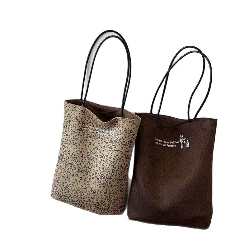 Leopard-print Shoulder Bag Large-capacity Bucket Bag