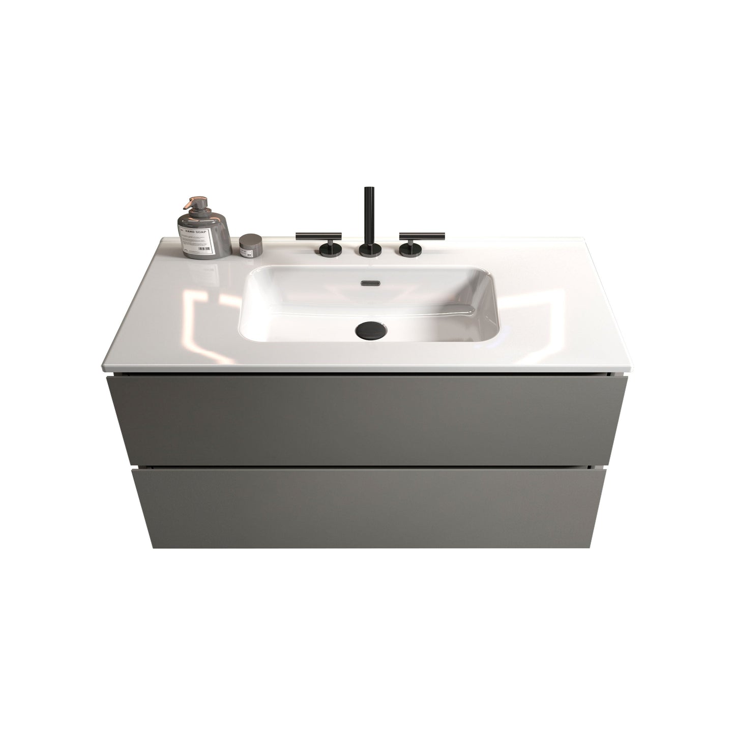 TIA 36" Wall Mount Space Gray Bathroom Vanity