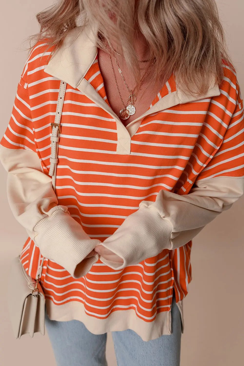 Women's Pullover Sweatshirt Women's Pullover - Color Block Striped - Casual Daily Sweatshirt