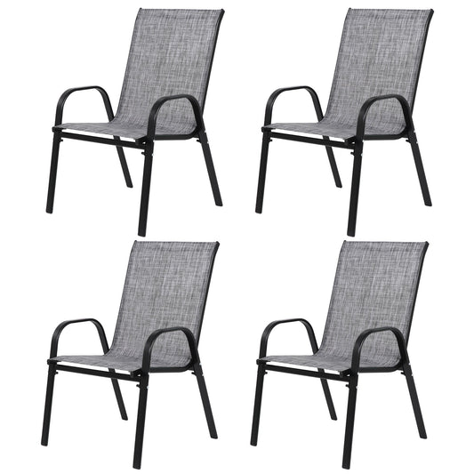 4 Piece Patio Chairs with Breathable Textilene Fabric