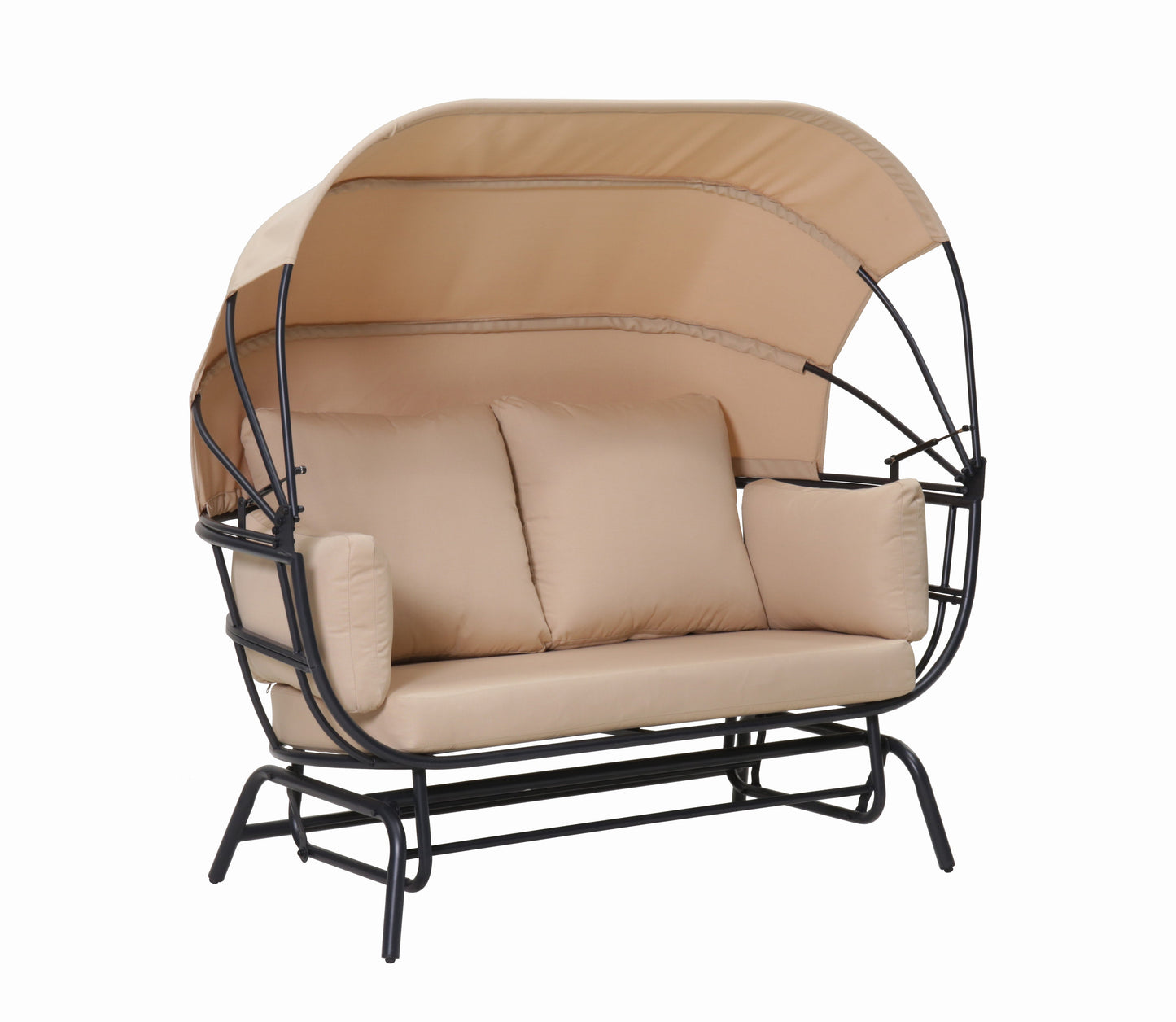 2-Person Outdoor Swing Chair with Adjustable Canopy