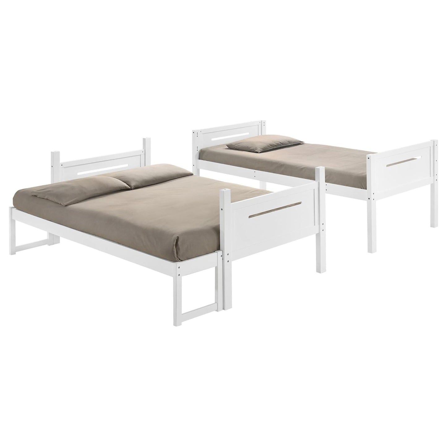 Bunk Bed With Built In Ladder, Safety Guardrails And Angled Access Step