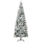 HOMCOM 9ft Unlit Snow-Flocked Slim Pine Artificial Christmas Tree