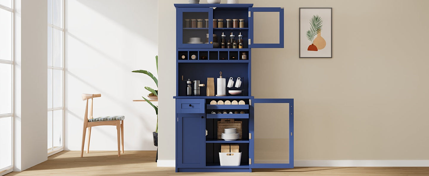 TOPMAX Farmhouse Freestanding Buffet with Hutch