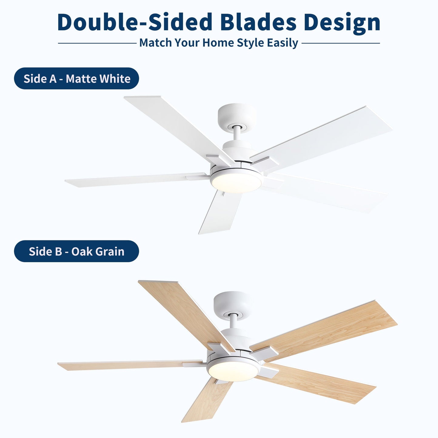 Reversible Motor Integrated LED Dimmable Ceiling Fan With Light