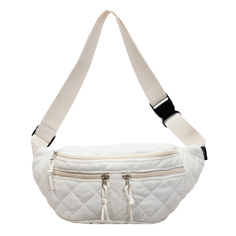 Solid-color Down Cotton Chest Bag Niche-design Shoulder And Crossbody Versatile And Easy To Match
