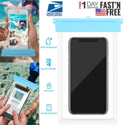 Universal IPX8 Waterproof Phone Pouch Dry Bag Case Underwater Protective High Touch Sensitive for iPhoneX Samsung Galaxy S9 up to 6.0inches