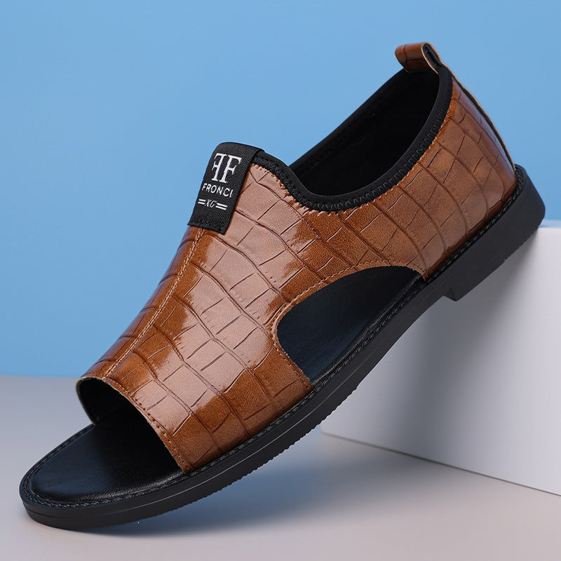 Men's Fashion Embossed Open-Toe Sandals