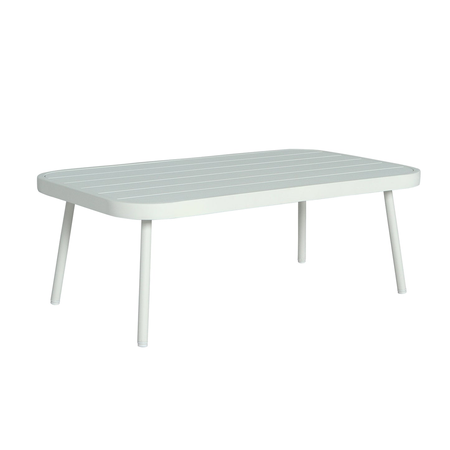 Mariano Steel Loveseat and Table, Off White & Grey