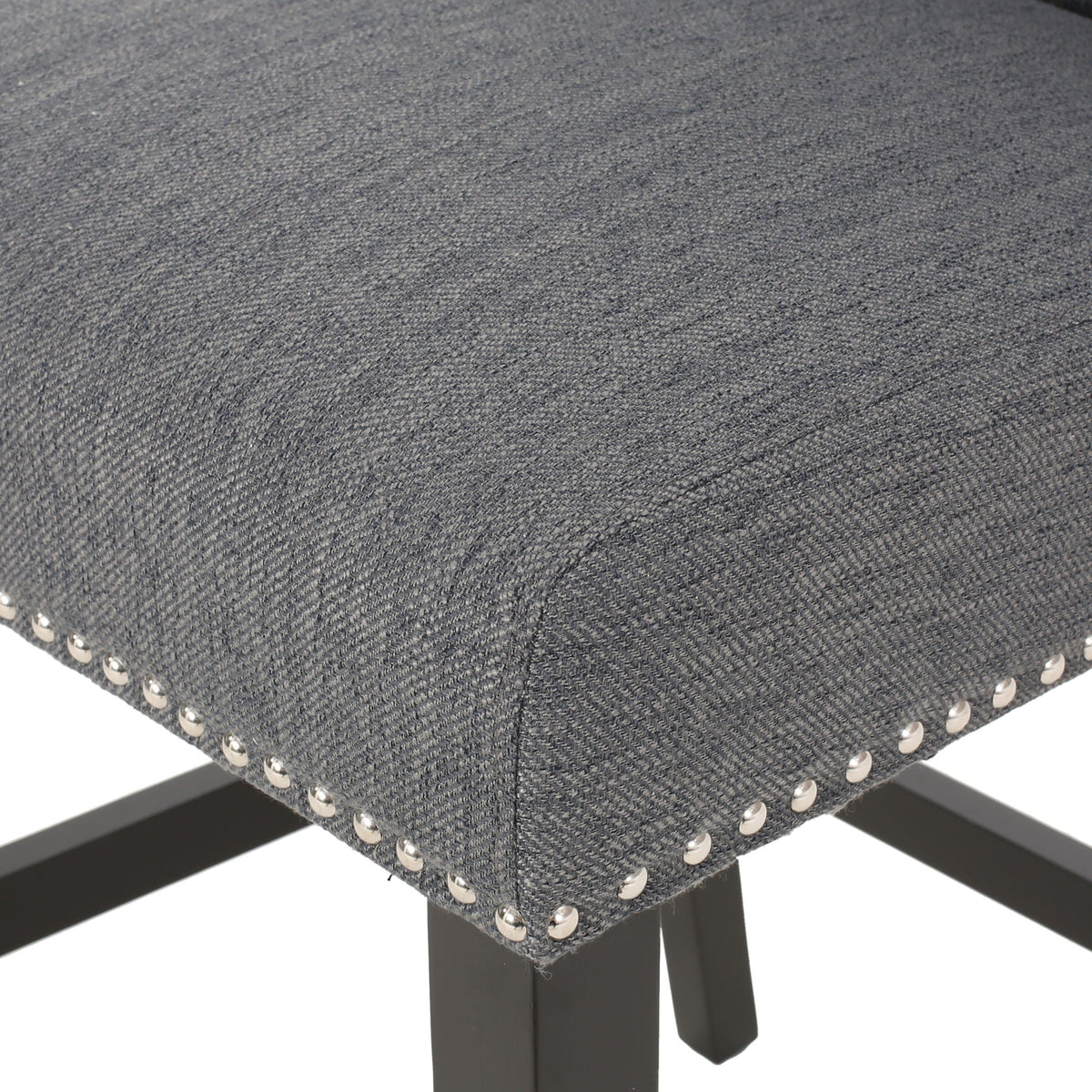 Vienna Fabric Tufted Counter Stool With Nailhead Accents (Set of 2)