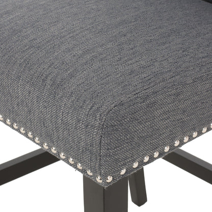 Vienna Fabric Tufted Counter Stool With Nailhead Accents (Set of 2)