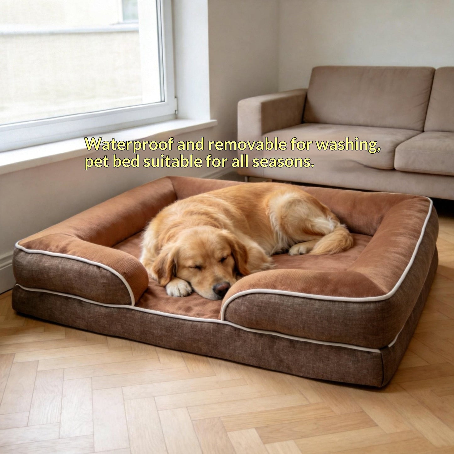 Waterproof Dog Bed With Removable Washable Cover Pet Supplies