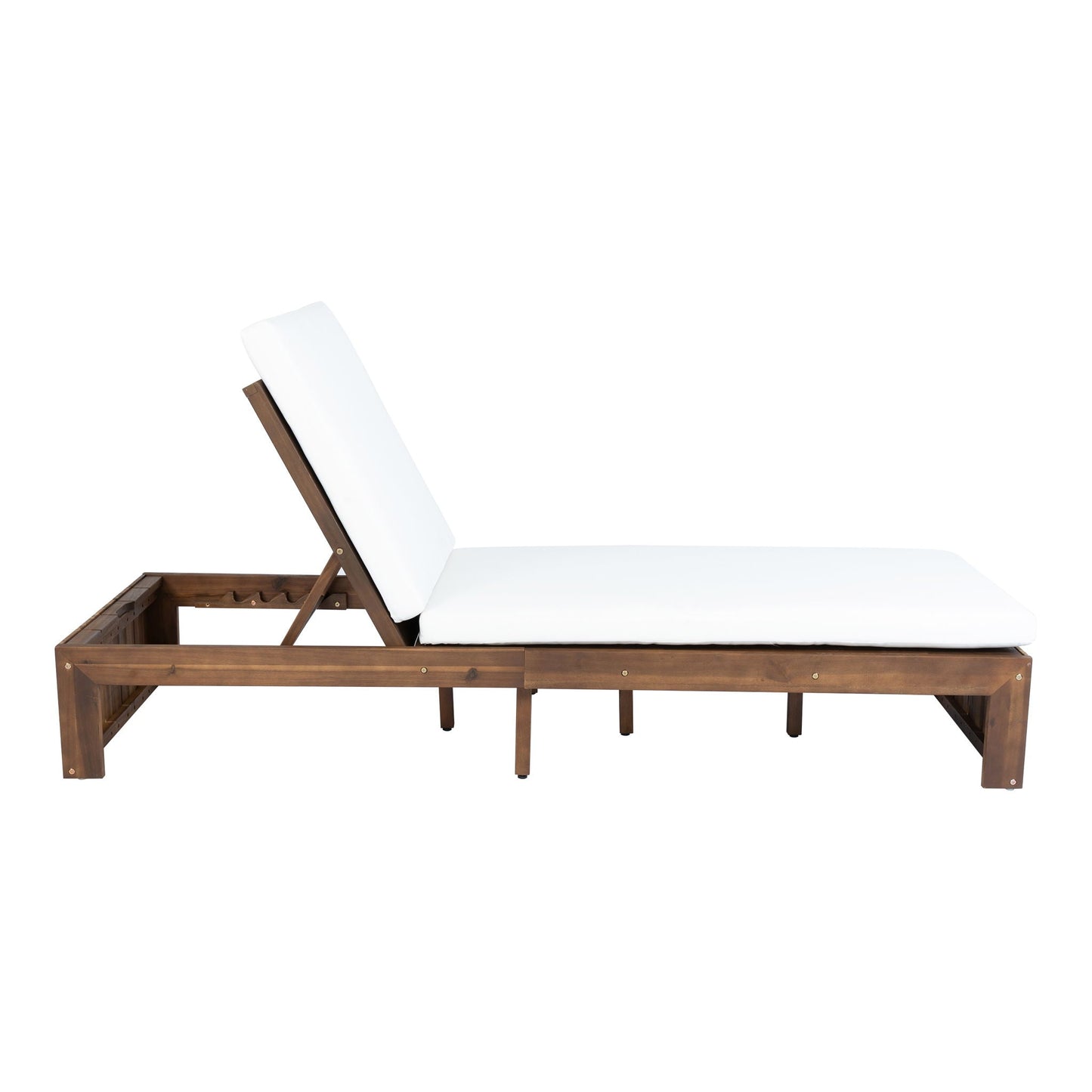 Adjustable Outdoor Chaise Lounge Patio Recliner With Removable Cushion