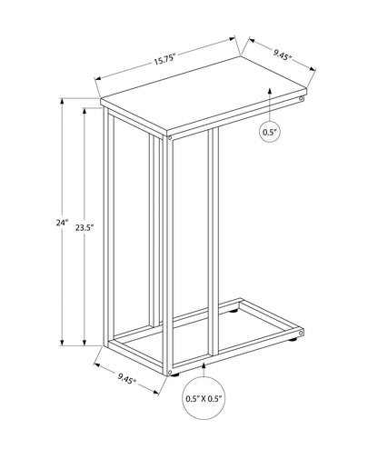 Accent Table, C - Shaped, Space-Saving Functionality