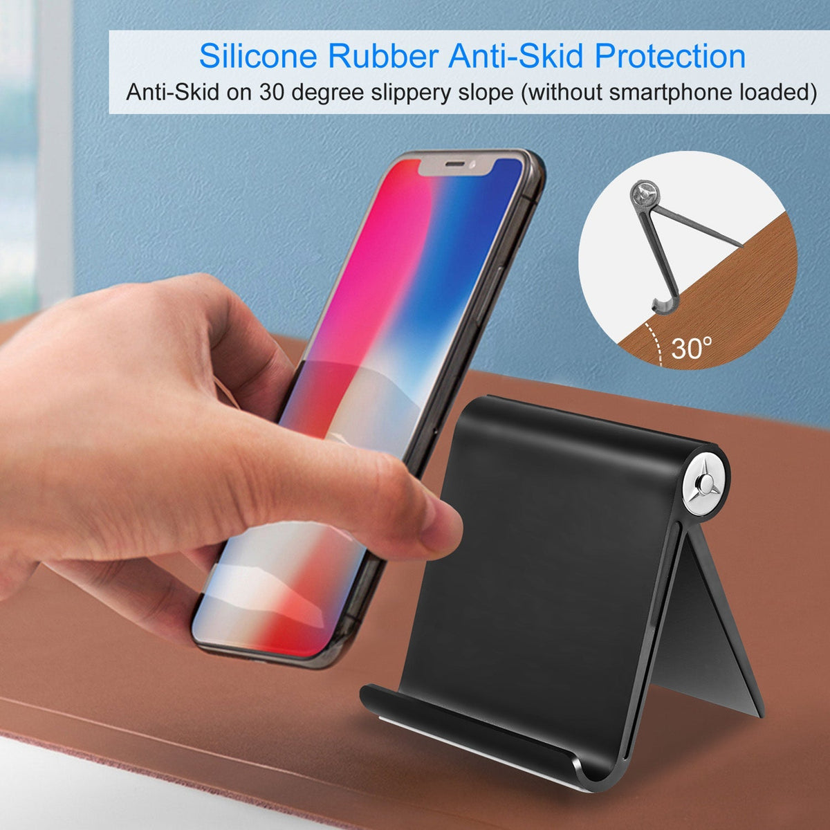 Desktop Phone Stand Tablet Holder 100¡ Adjustable Multi-Angle for Smartphone Pad E-Reader