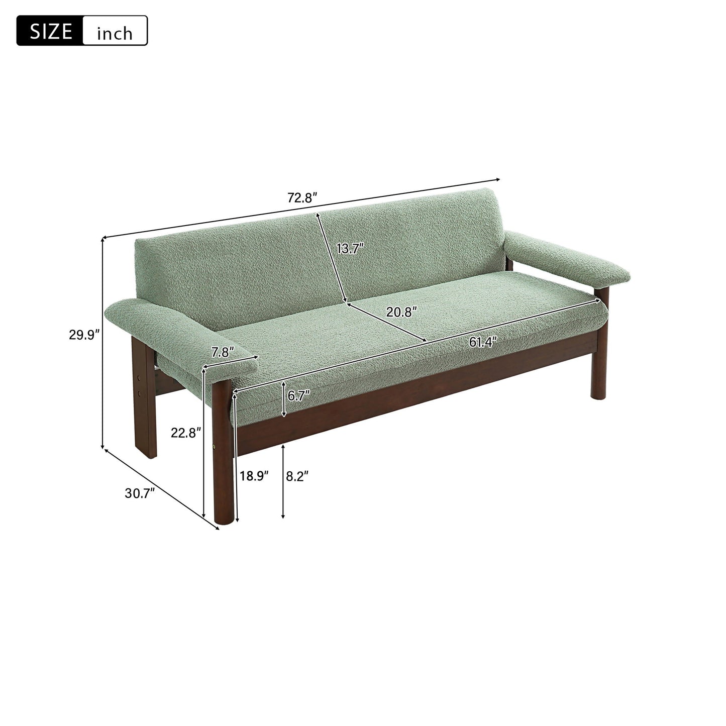 Loveseat Sofa 2 Seater Couch with Armrest Pillows