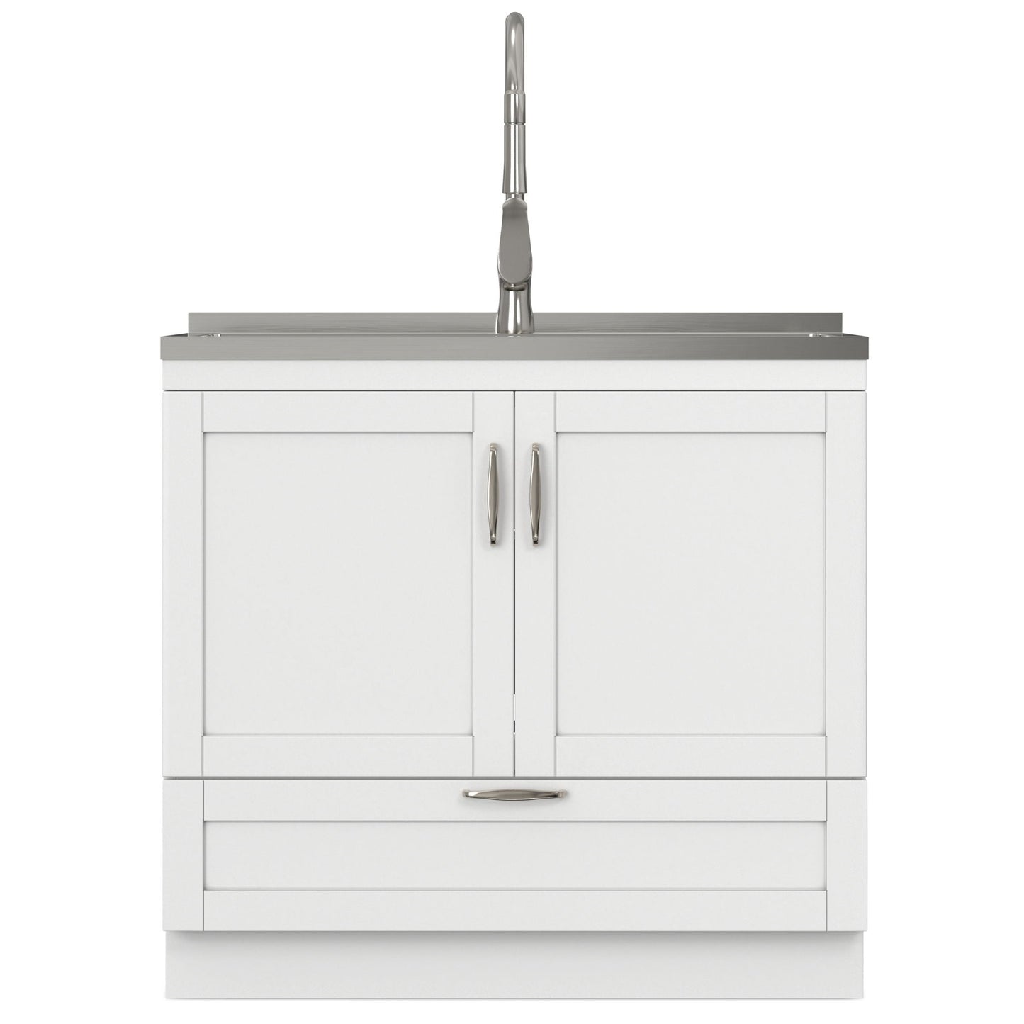Reed - Deluxe Laundry Cabinet With Pull-Out Faucet And Stainless Steel Sink