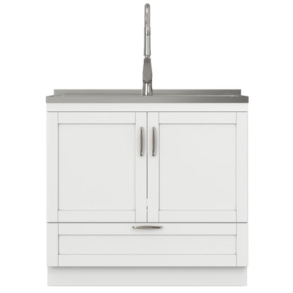 Reed - Deluxe Laundry Cabinet With Pull-Out Faucet And Stainless Steel Sink
