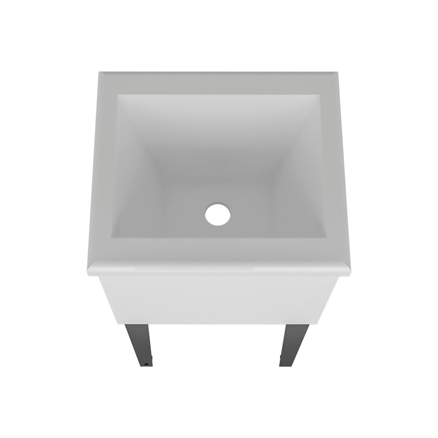 Katy Compact Utility Sink with Metal Legs for Laundry Room