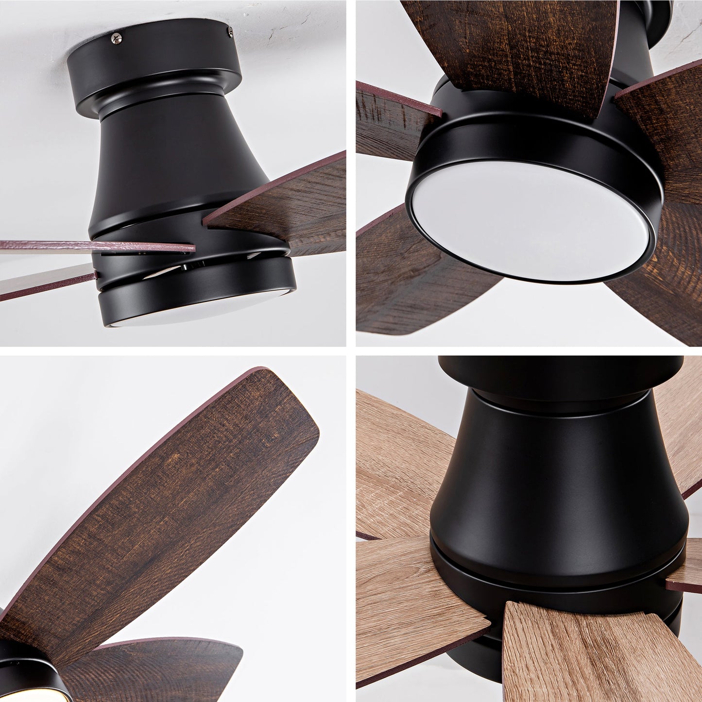 Ceiling Fans with Lights and Remote, 32 Inch Low Profile Ceiling Fan with Light, Flush Mount, Reversible, 3CCT, Dimmable