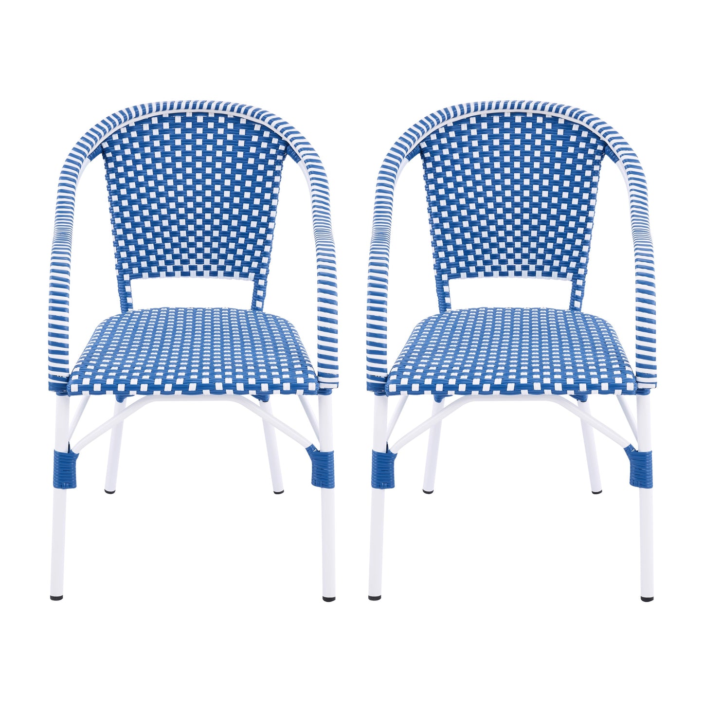 Outdoor Bistro Chairs with Aluminum Frame, Set of 2