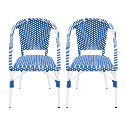 Outdoor Bistro Chairs with Aluminum Frame, Set of 2