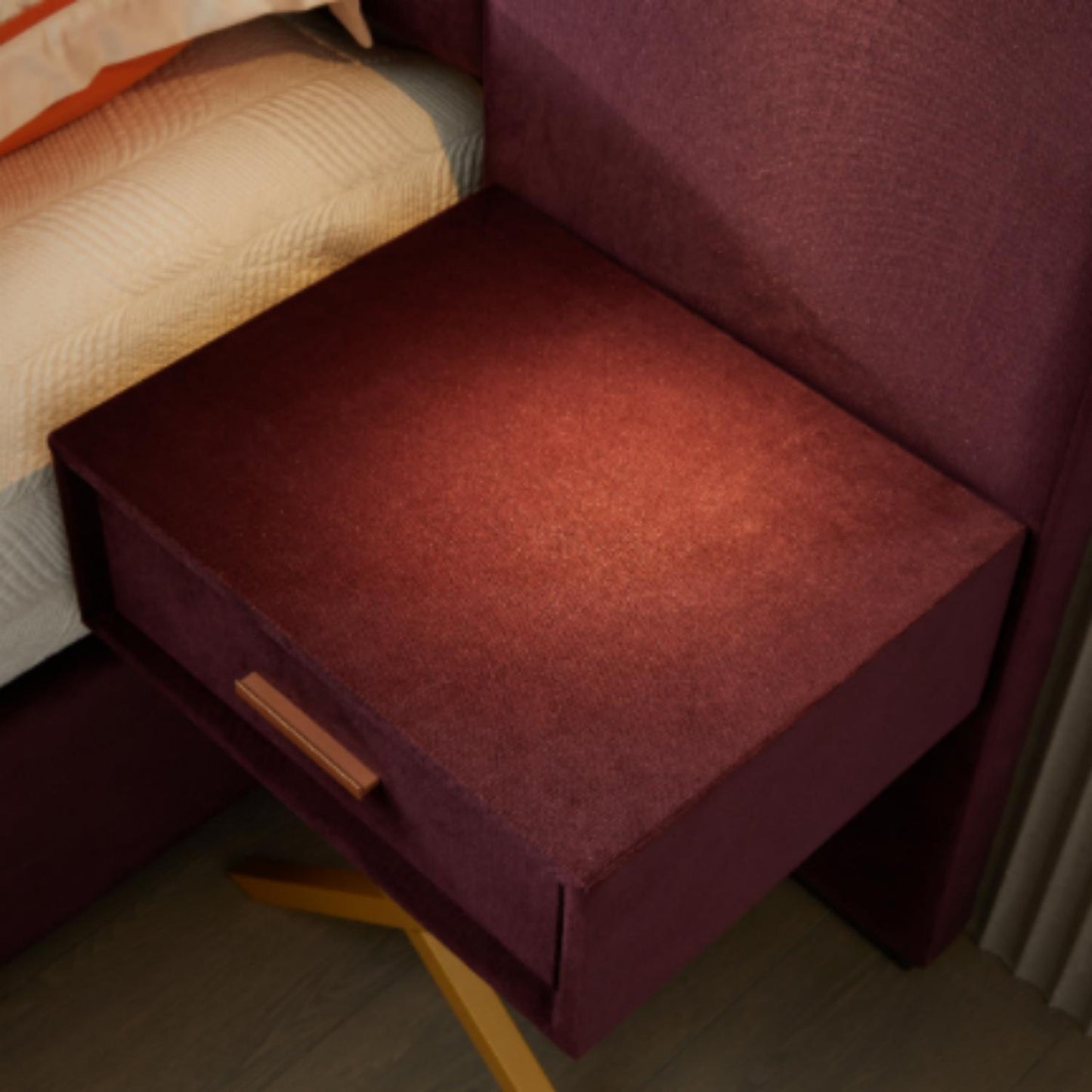 Comfortable Upholstered Bed With Vertical Channel Tufted Wingback Headboard