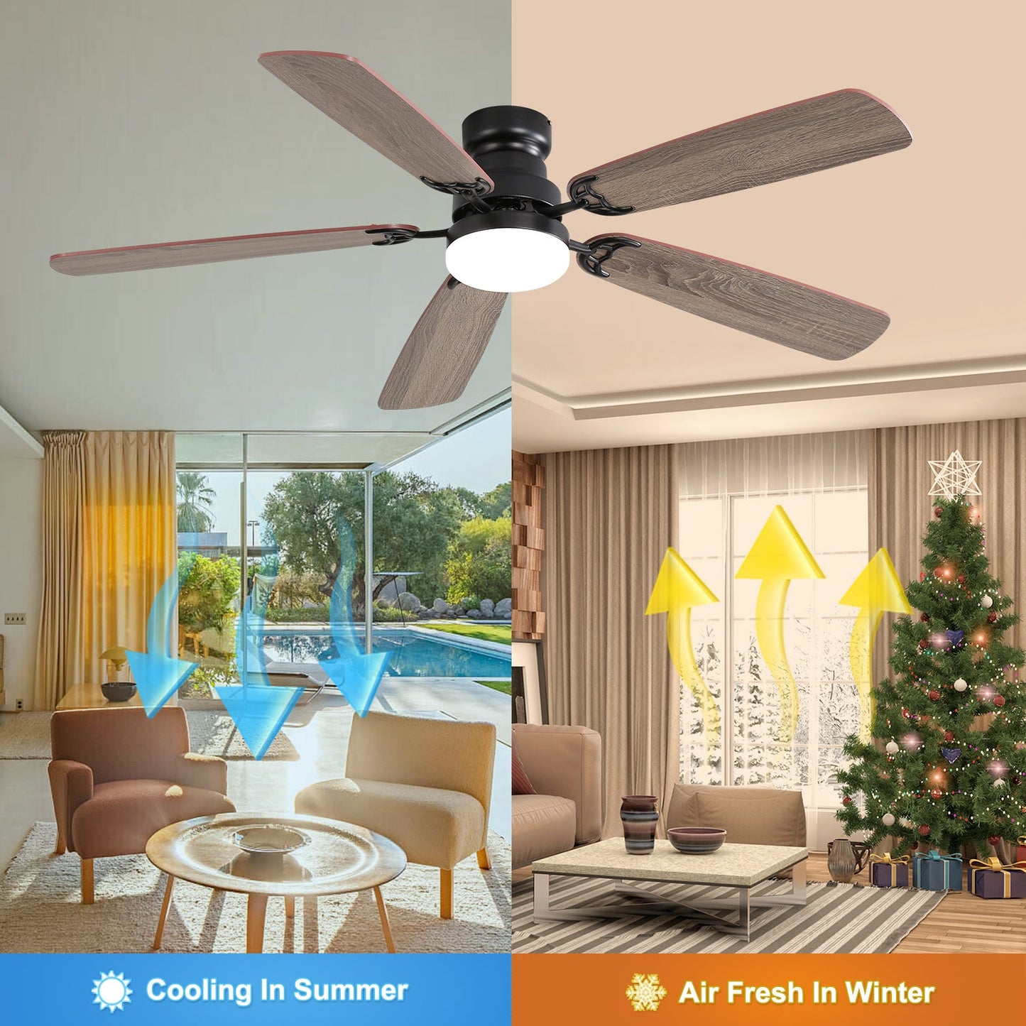 52 Inch Classics Ceiling Fan With LED Light