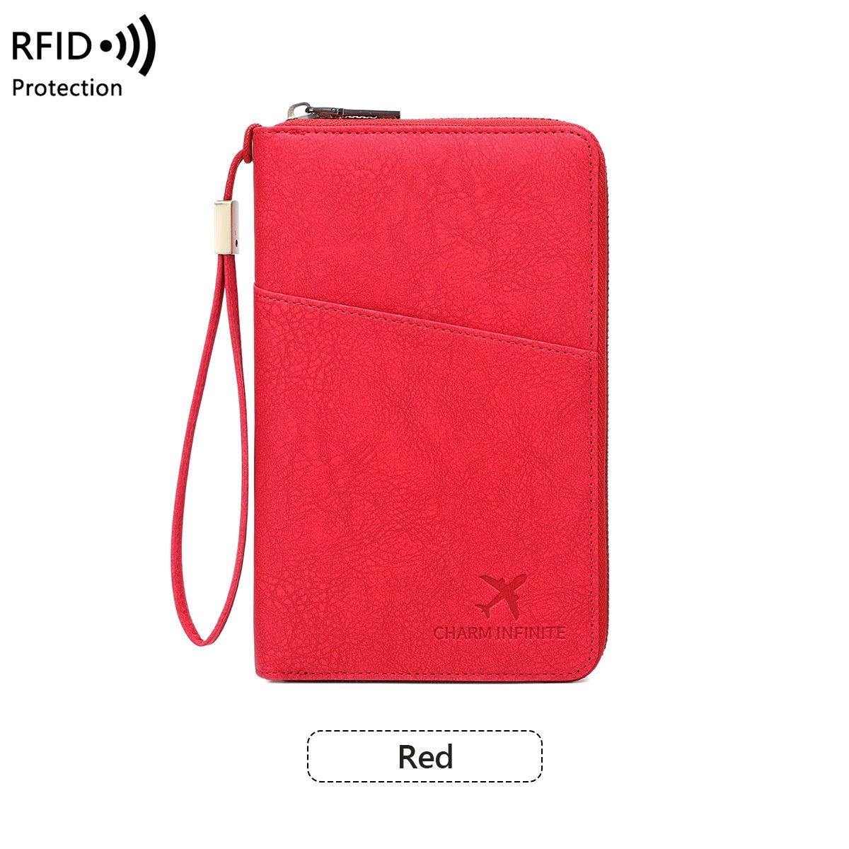 Cross-border RFID-blocking Passport Holder Long-style Zippered Passport Case Multi-functional Travel Document And Ticket Organizer