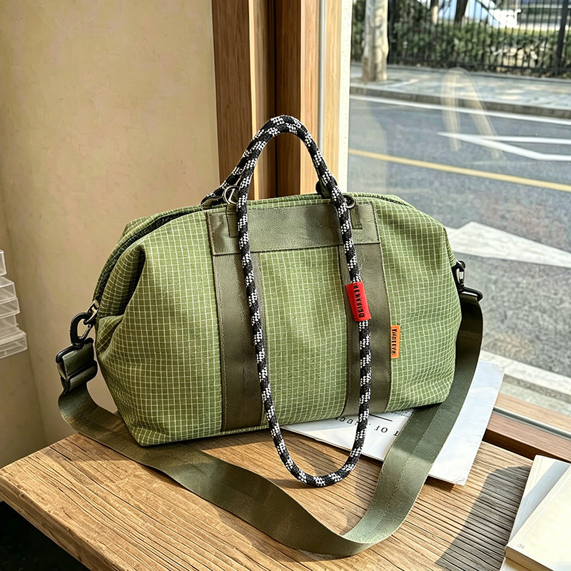 Grid Pattern Large Capacity Tote Bag