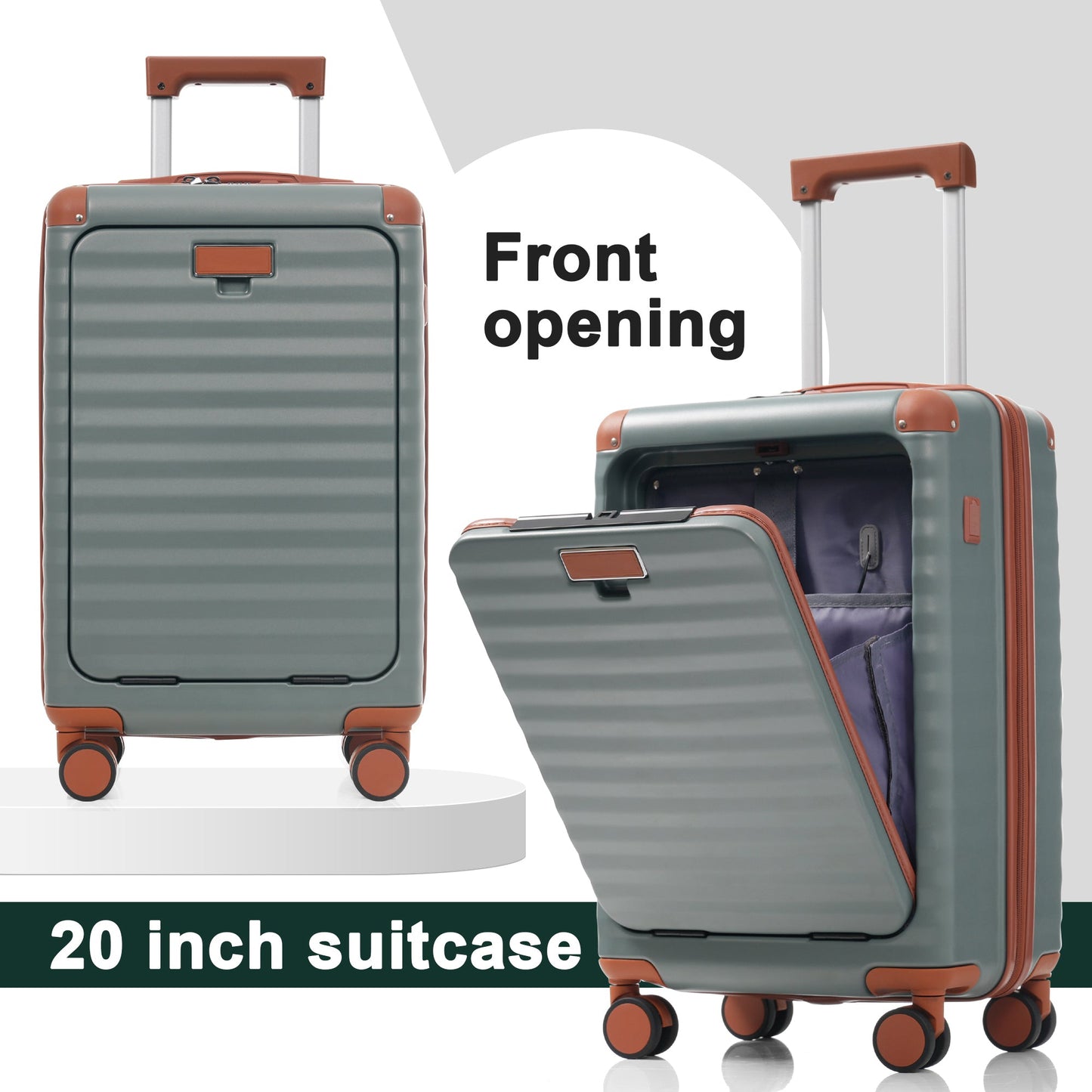 Deluxe 5-Piece Hard-Side Luggage Set with USB and TSA Locks