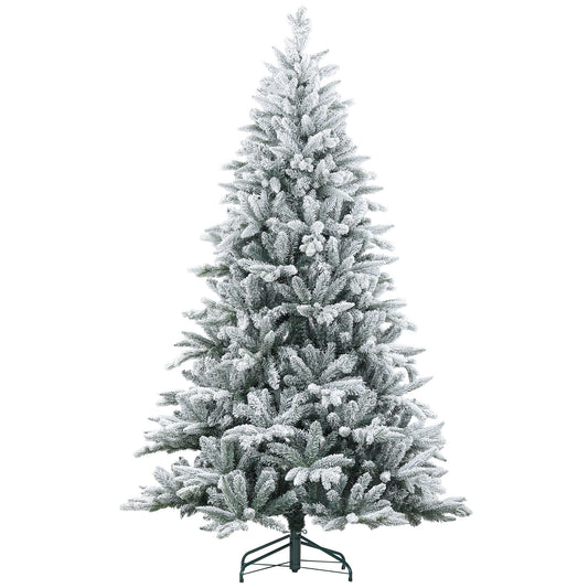 HOMCOM 7ft Snow Flocked Artificial Christmas Tree