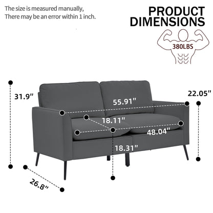 Upholstered Loveseat, For Living Room