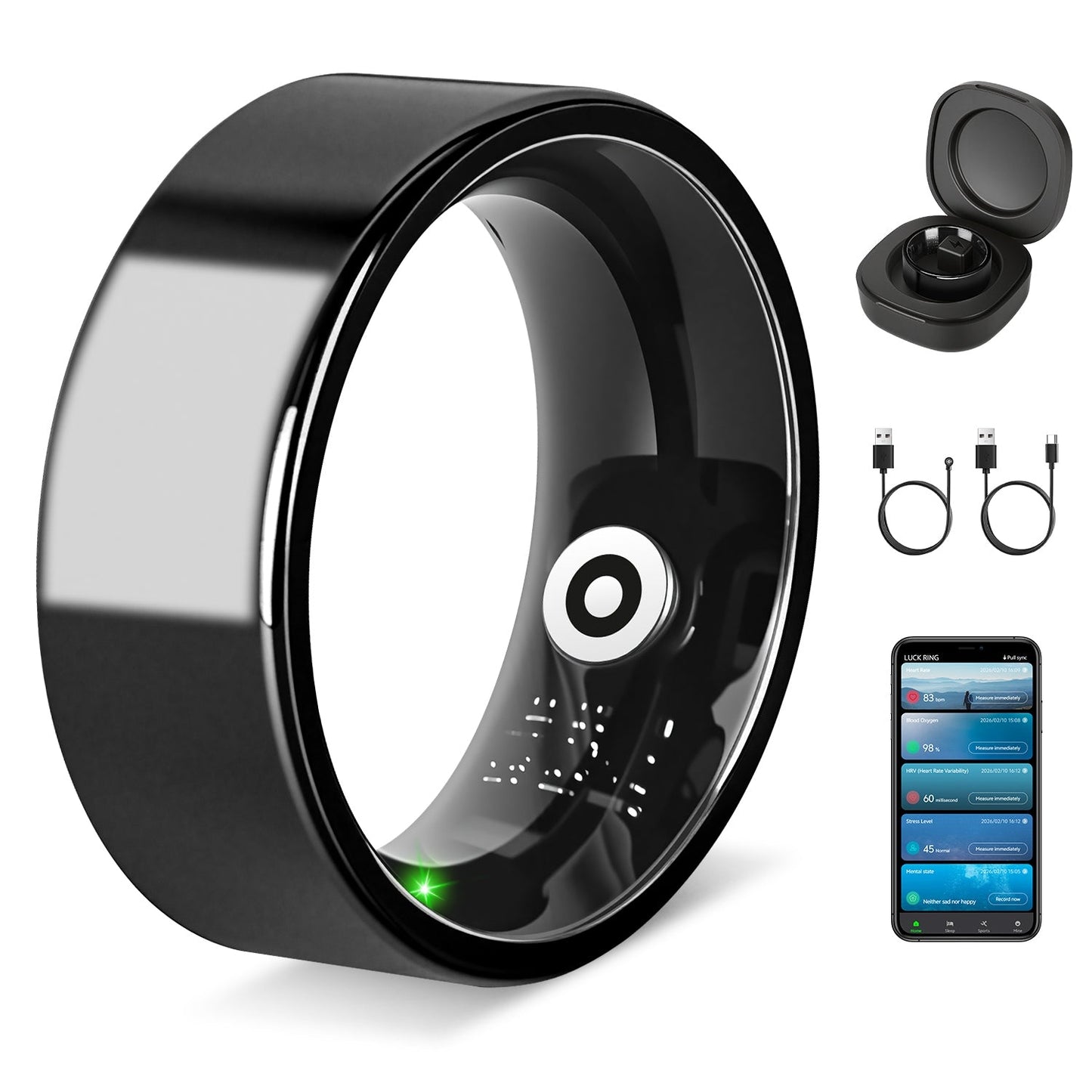 Smart Ring Health Tracker with Sleep & Fitness Monitoring