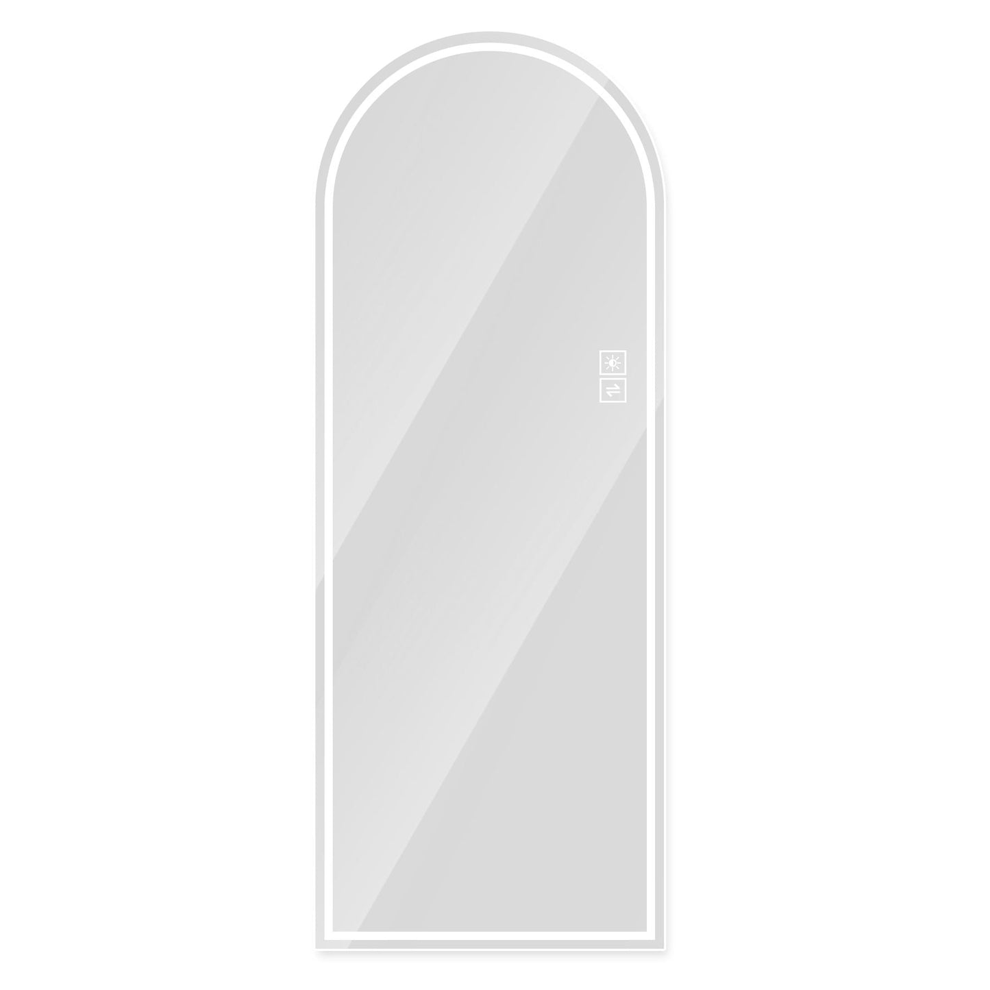 Arch Design LED Full Length Mirror, Dimmable, High Definition, Explosion Proof, 65" X 21" - Silver