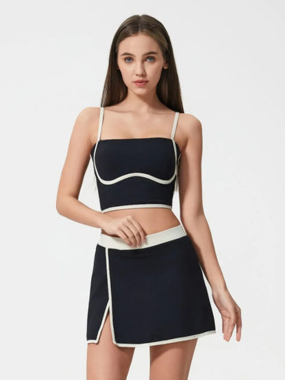 Square Neck Contrast Trim Active Cami