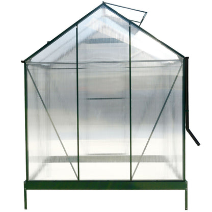 Polycarbonate house, Heavy Duty Outdoor Aluminum Walk-In House Kit With Rain Gutter, Vent And Door For Backyard Garden