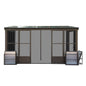 10x14FT All Season Sunroom with Detachable Windows and Sliding Doors