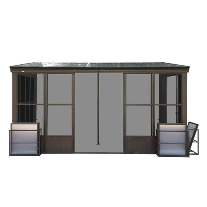 10x12FT All Season Aluminum Sunroom with Detachable Windows