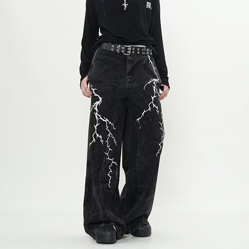 American-style Streetwear Retro Machete Jeans