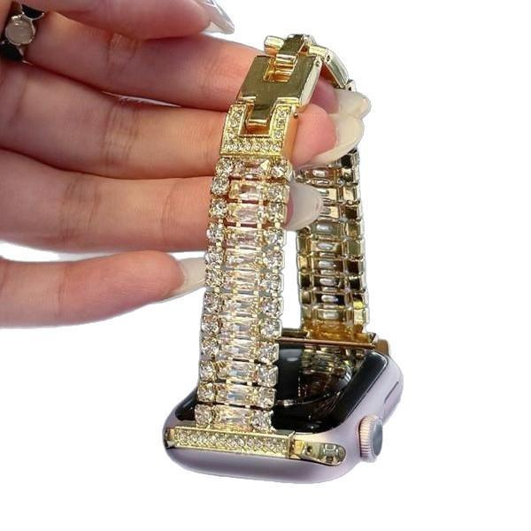 Shiny Zircon Metal Watch Band For Apple Watch Series 10 11 Ultra - Women's Fashionable Strap Accessory