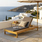 Teak Finish Acacia Wood Chaise Lounge with 1.57-Inch Cushion