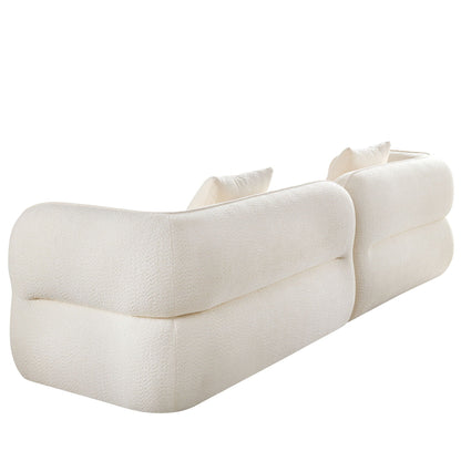 Sectional Sofa With Durable Fabric, Solid Wood Frame, And High Density Sponge Fill