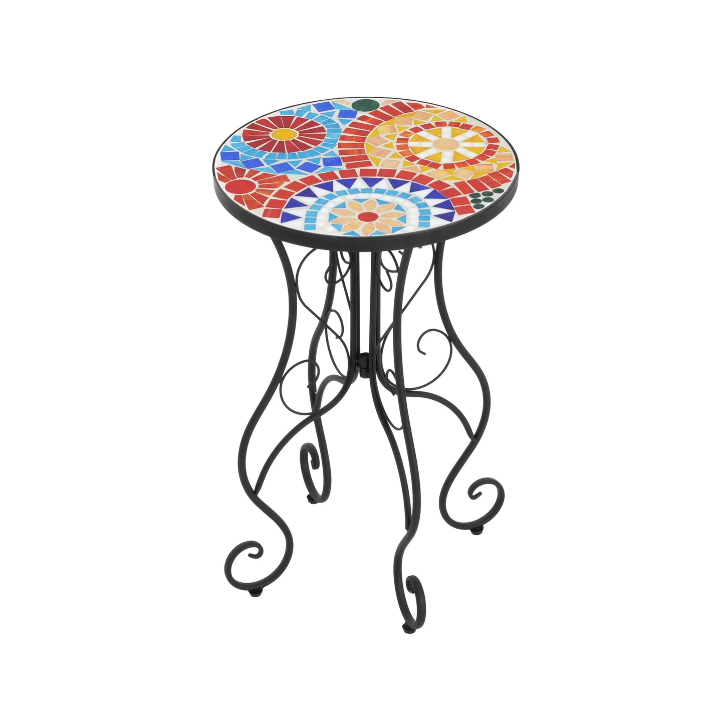 Outdoor Side Table, Colorful+Black