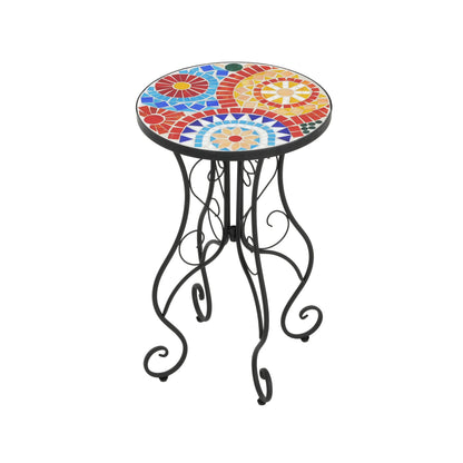Outdoor Side Table, Colorful+Black